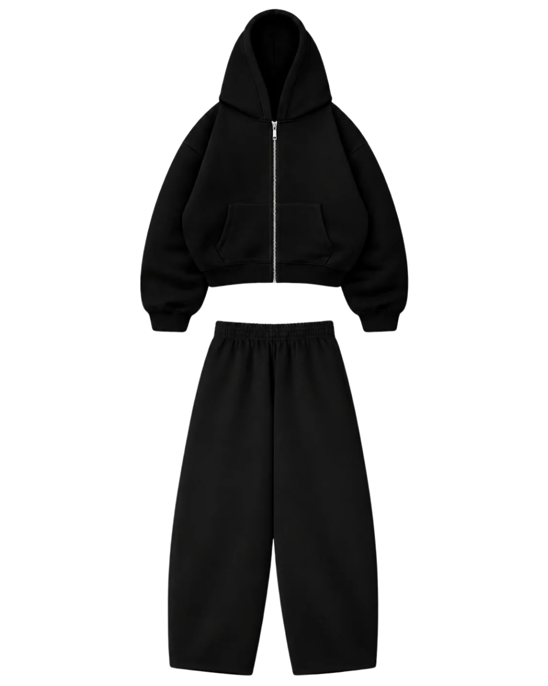 Conjunto Buzo Baggy Zip Black