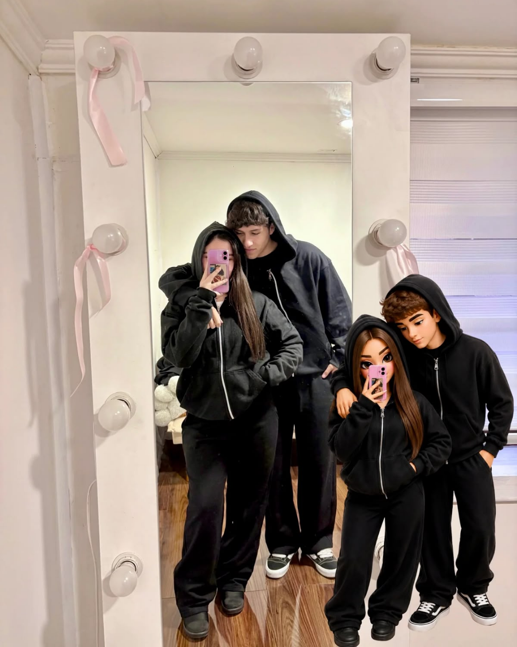 Hoodie Manga Globo Zip Black
