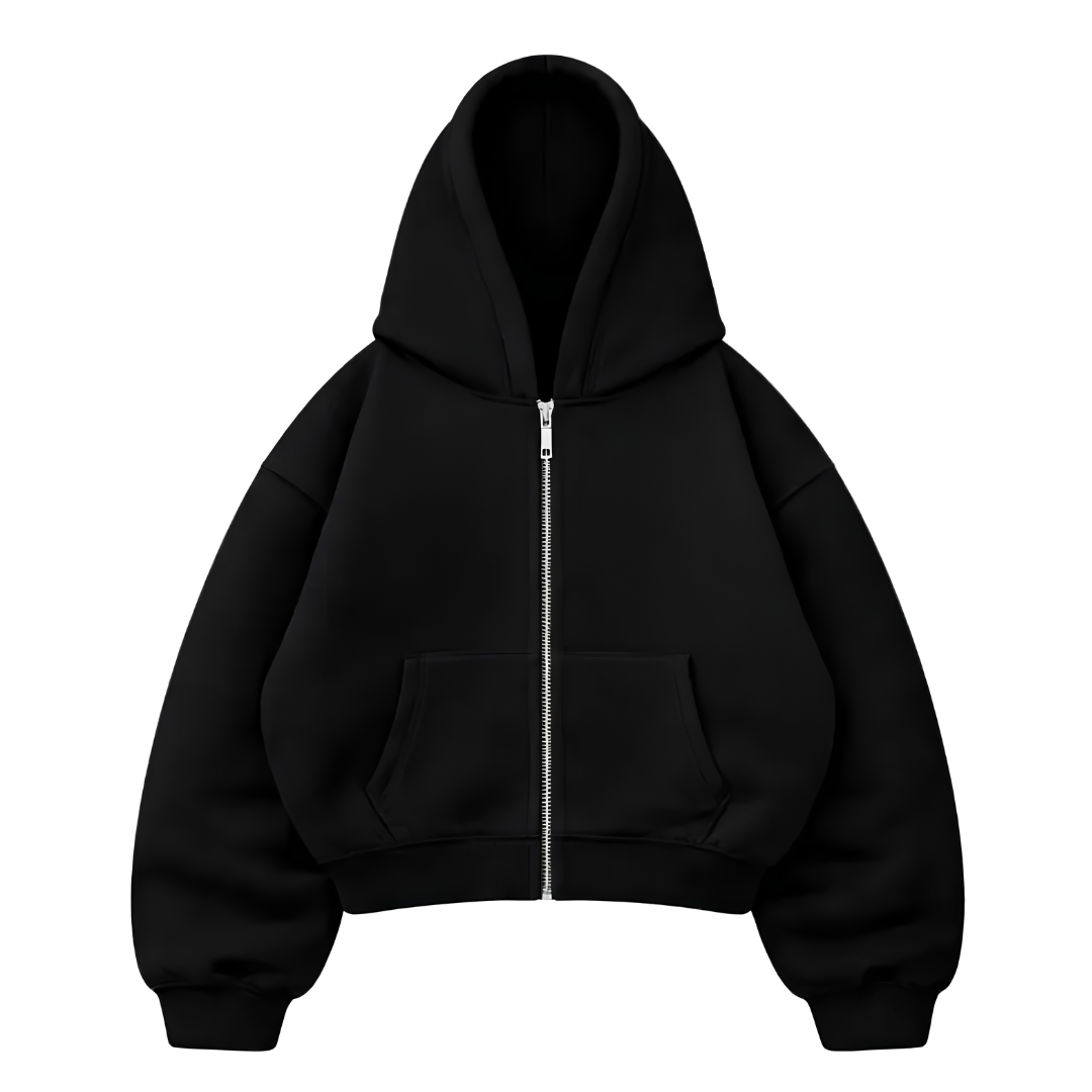 Hoodie Manga Globo Zip Black
