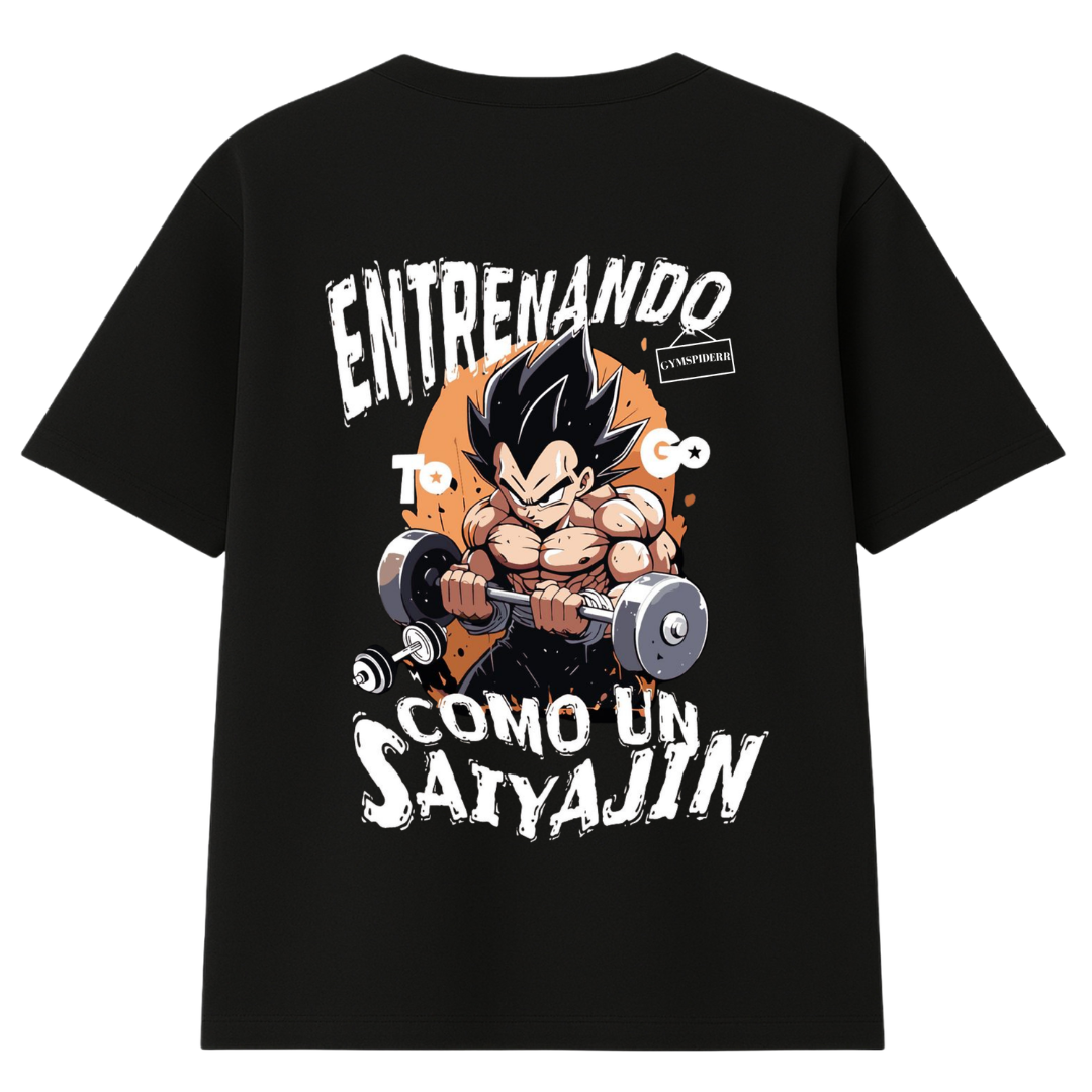 Polera Oversize Vegeta Entrenando como un Saiyajin