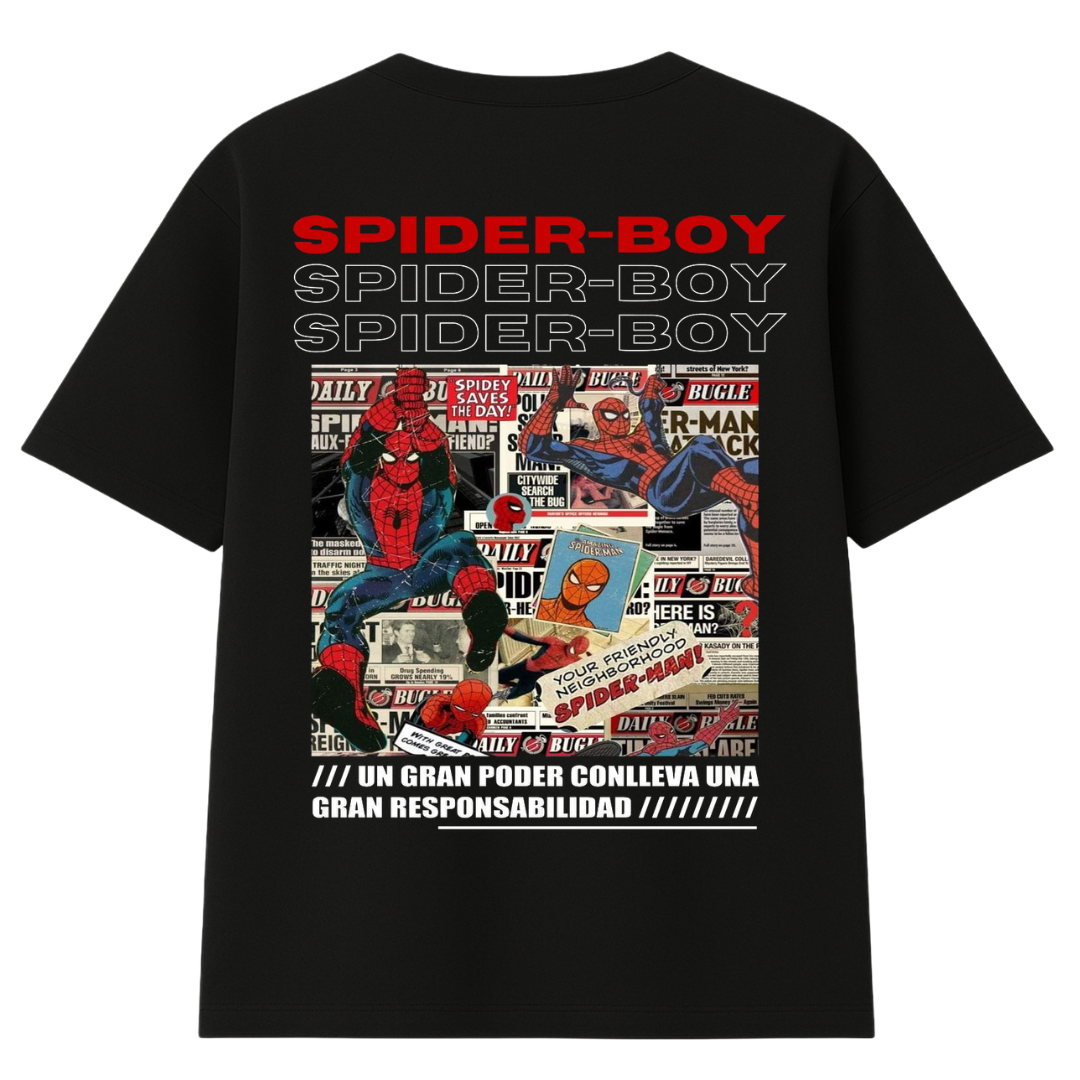 Polera Oversize Spider Boy Espalda